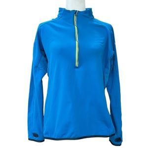 Salomon Blue Fleece Long Sleeve Zippered Athletic Running Ski Layer Jacket L